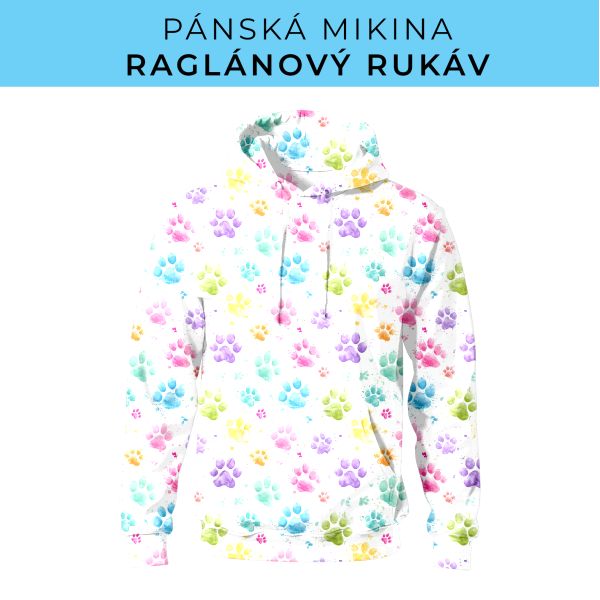 PÁNSKÝ střih - mikina raglan ZÁKLADNÍ s kapucí