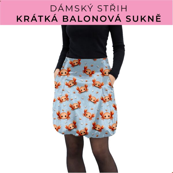 Dámský střih - balonová krátká sukně