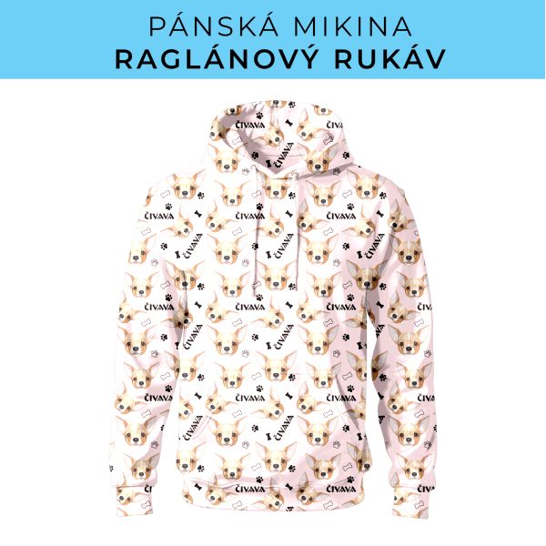 PÁNSKÝ střih - mikina raglan ZÁKLADNÍ s kapucí