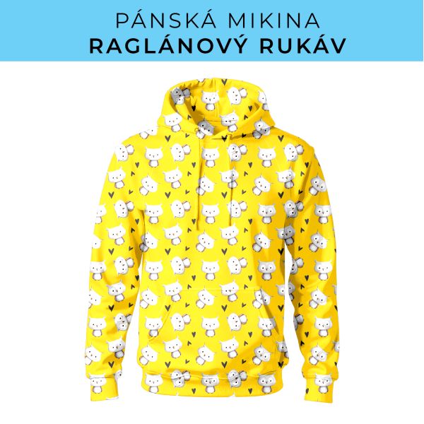 PÁNSKÝ střih - mikina raglan ZÁKLADNÍ s kapucí