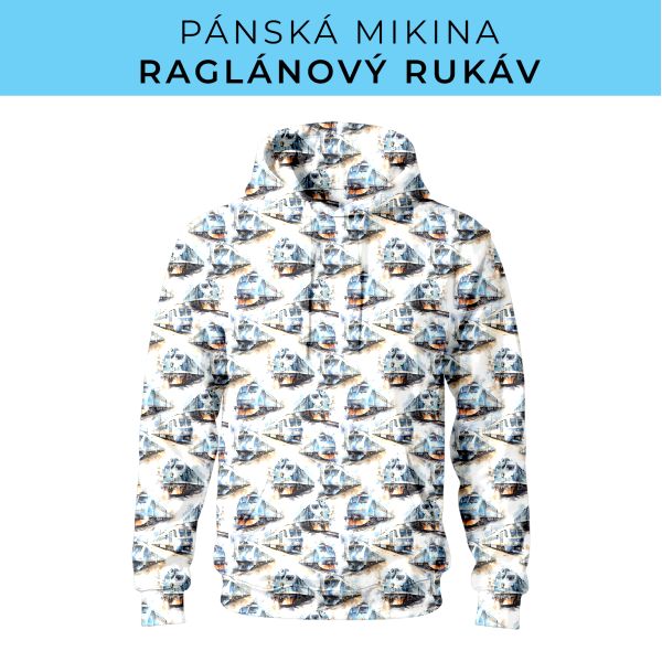PÁNSKÝ střih - mikina raglan ZÁKLADNÍ s kapucí