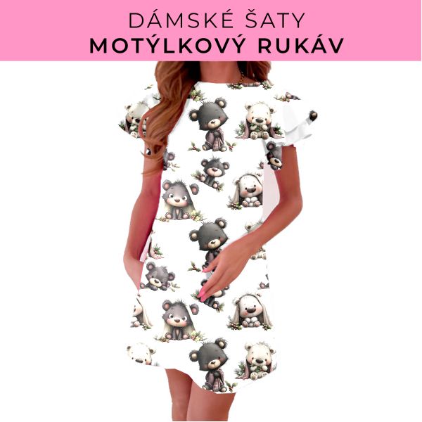 DÁMSKÝ střih - šaty s motýlkovým rukávem