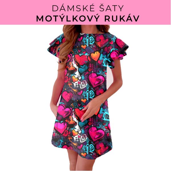 DÁMSKÝ střih - šaty s motýlkovým rukávem