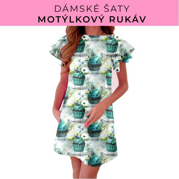DÁMSKÝ střih - šaty s motýlkovým rukávem