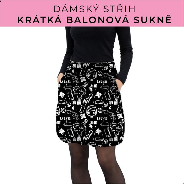 Dámský střih - balonová krátká sukně