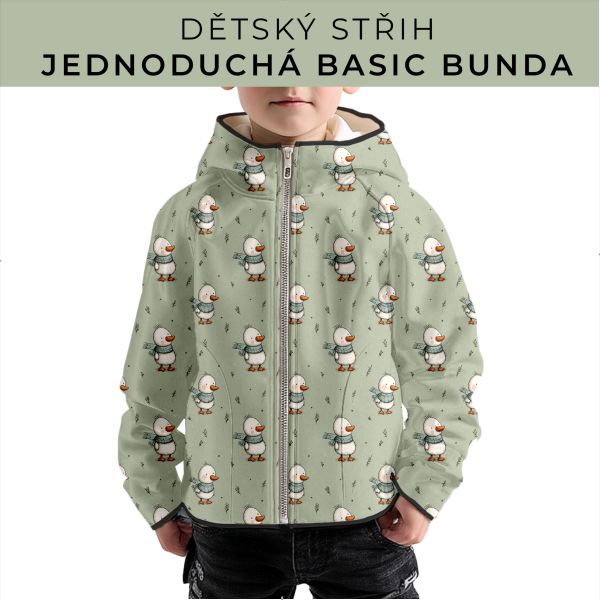 Dětský střih - jednoduchá dětská BASIC  bunda