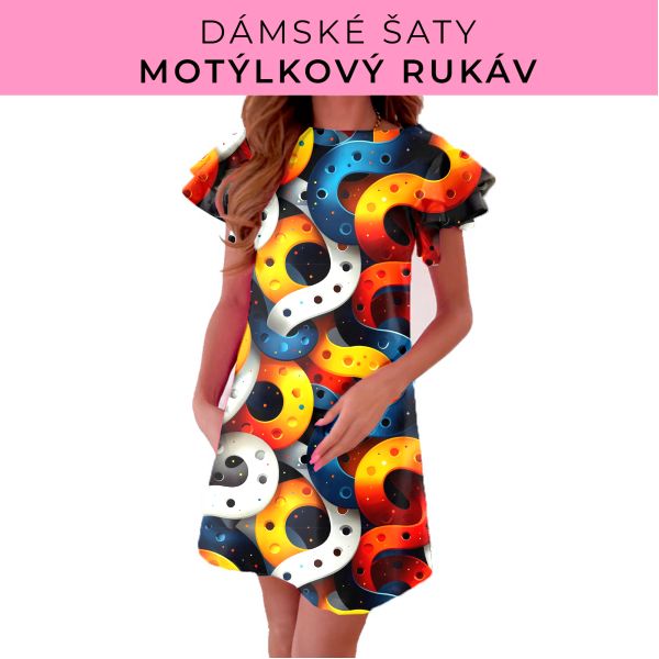 DÁMSKÝ střih - šaty s motýlkovým rukávem