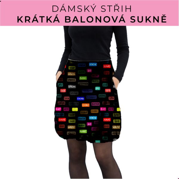 Dámský střih - balonová krátká sukně