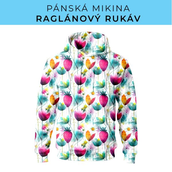 PÁNSKÝ střih - mikina raglan ZÁKLADNÍ s kapucí