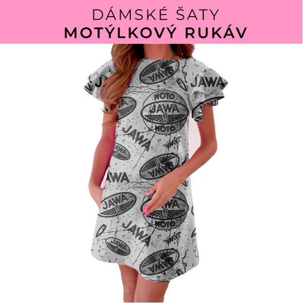 DÁMSKÝ střih - šaty s motýlkovým rukávem