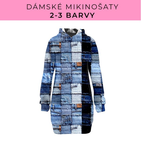 DÁMSKÝ střih - Mikinošaty 2-3 barvy