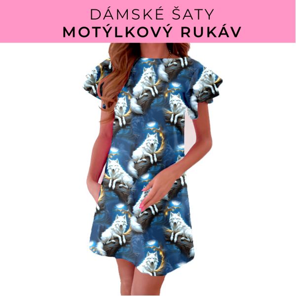 DÁMSKÝ střih - šaty s motýlkovým rukávem