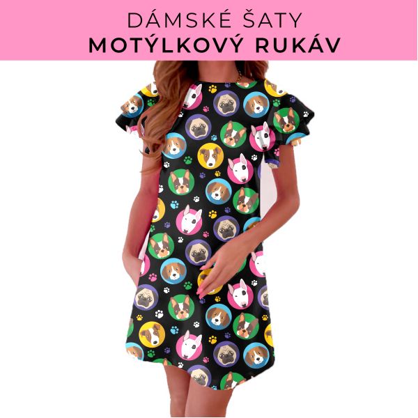 DÁMSKÝ střih - šaty s motýlkovým rukávem