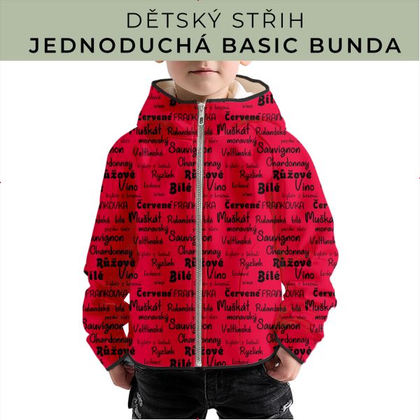 Dětský střih - jednoduchá dětská BASIC  bunda