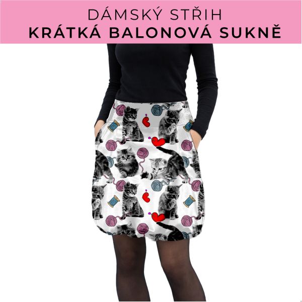 Dámský střih - balonová krátká sukně