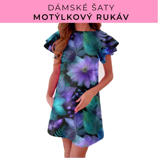 DÁMSKÝ střih - šaty s motýlkovým rukávem