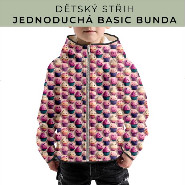 Dětský střih - jednoduchá dětská BASIC  bunda