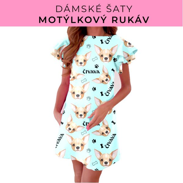 DÁMSKÝ střih - šaty s motýlkovým rukávem
