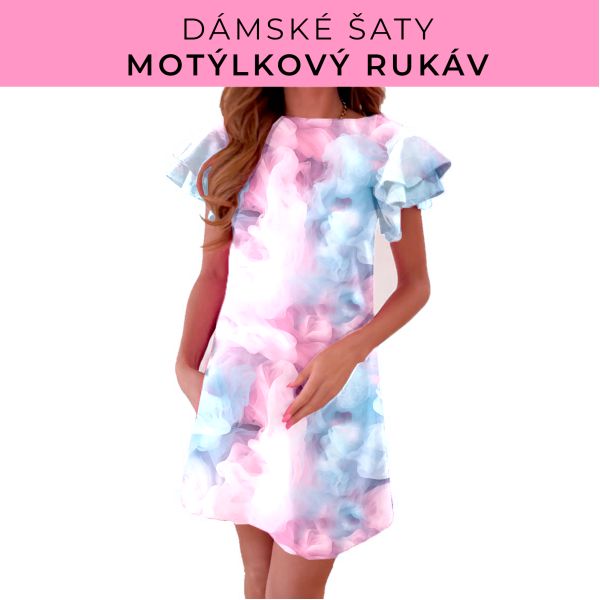 DÁMSKÝ střih - šaty s motýlkovým rukávem