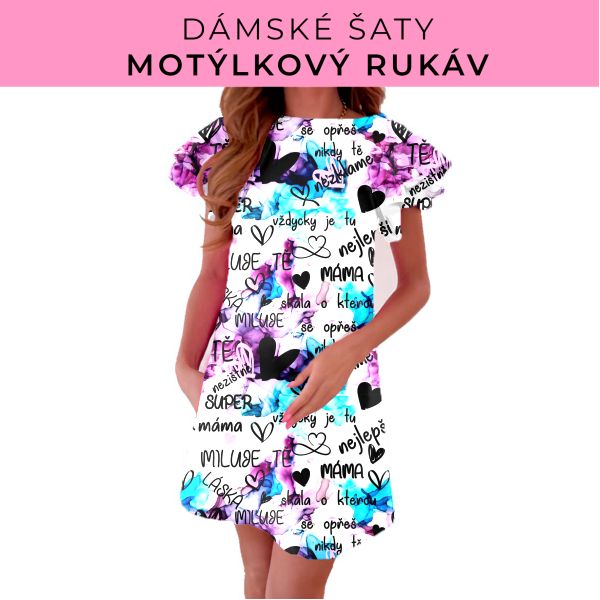 DÁMSKÝ střih - šaty s motýlkovým rukávem