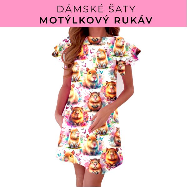 DÁMSKÝ střih - šaty s motýlkovým rukávem