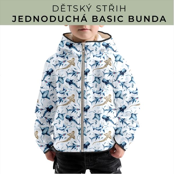 Dětský střih - jednoduchá dětská BASIC  bunda