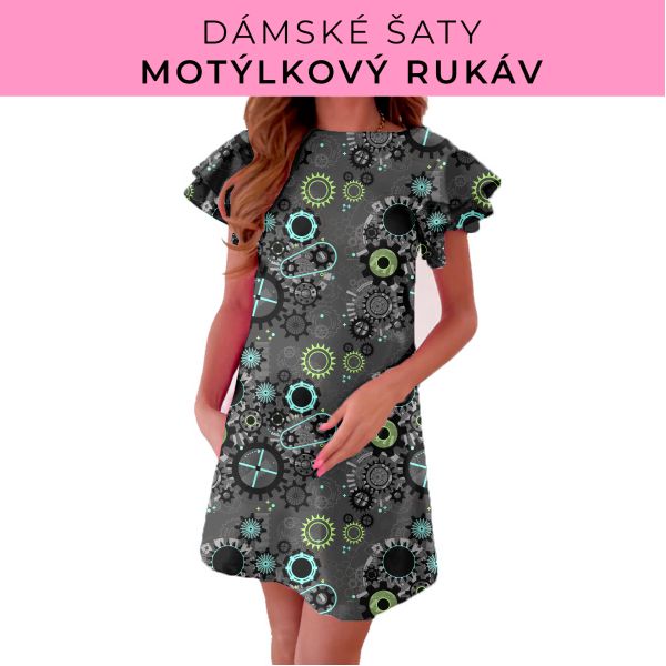 DÁMSKÝ střih - šaty s motýlkovým rukávem