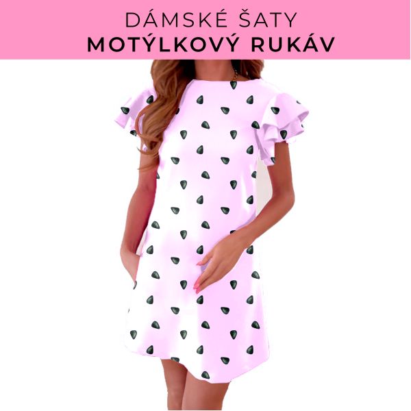 DÁMSKÝ střih - šaty s motýlkovým rukávem