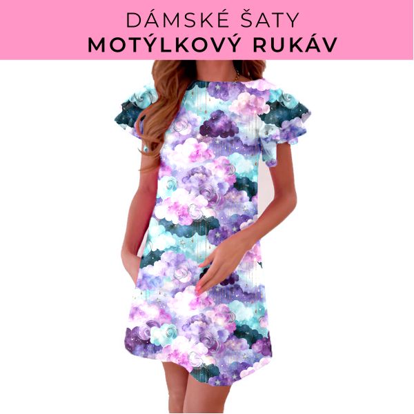 DÁMSKÝ střih - šaty s motýlkovým rukávem