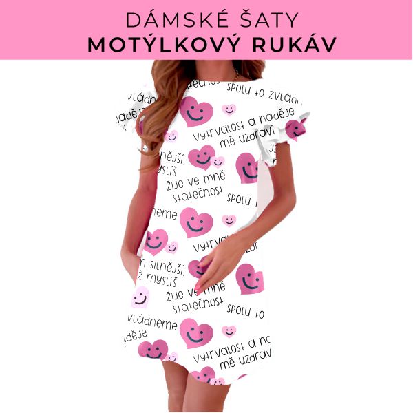 DÁMSKÝ střih - šaty s motýlkovým rukávem