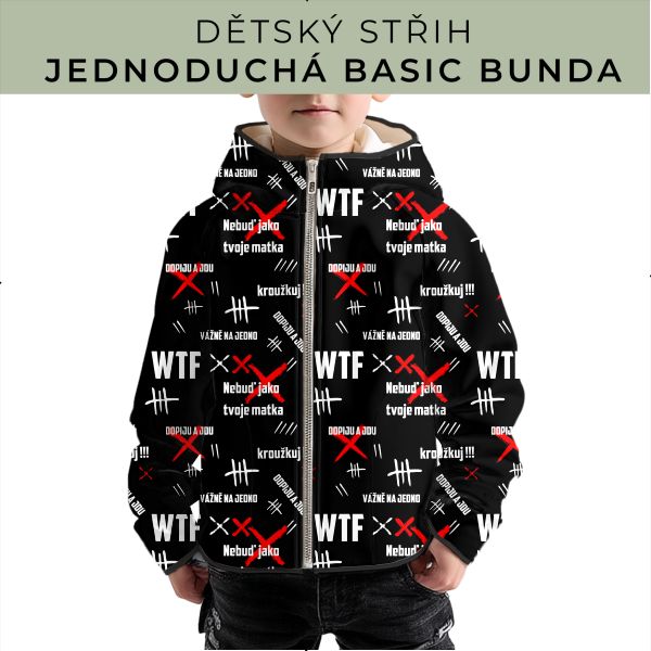 Dětský střih - jednoduchá dětská BASIC  bunda