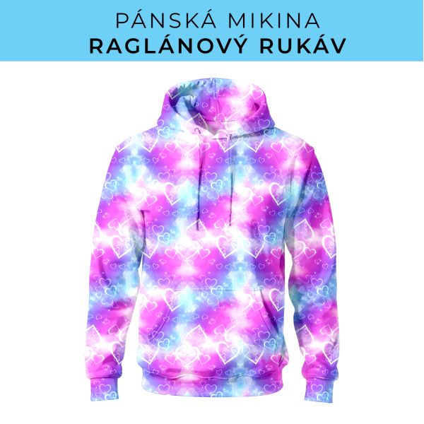 PÁNSKÝ střih - mikina raglan ZÁKLADNÍ s kapucí