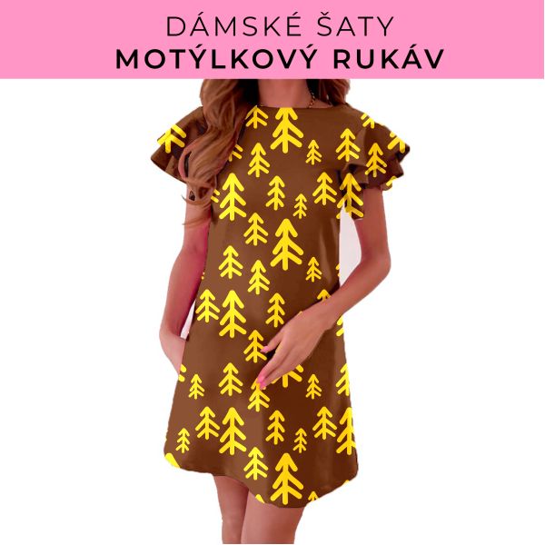 DÁMSKÝ střih - šaty s motýlkovým rukávem