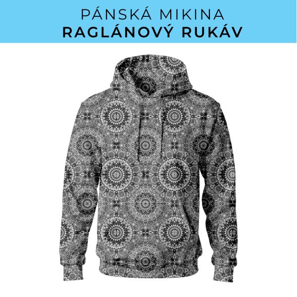 PÁNSKÝ střih - mikina raglan ZÁKLADNÍ s kapucí