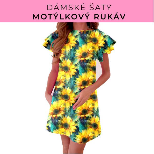 DÁMSKÝ střih - šaty s motýlkovým rukávem