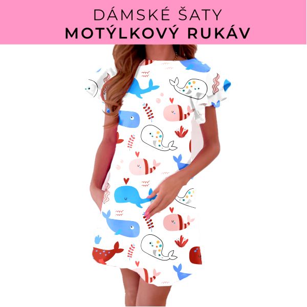 DÁMSKÝ střih - šaty s motýlkovým rukávem