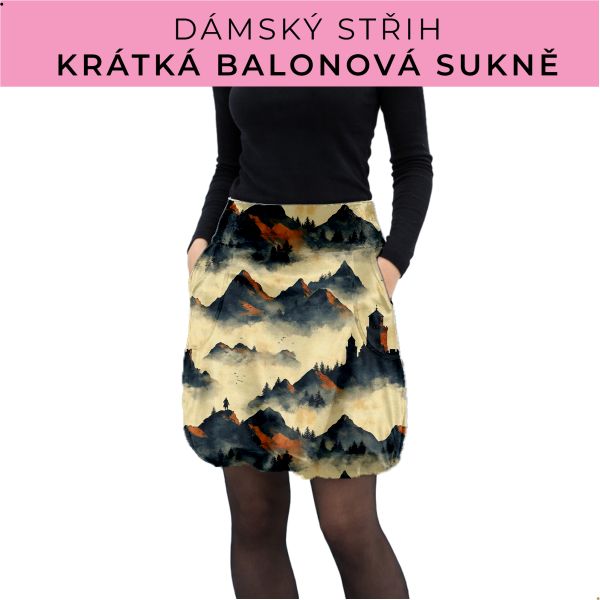 Dámský střih - balonová krátká sukně
