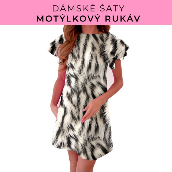 DÁMSKÝ střih - šaty s motýlkovým rukávem
