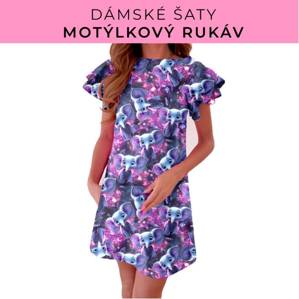 DÁMSKÝ střih - šaty s motýlkovým rukávem