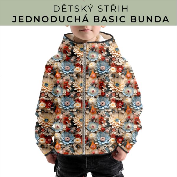 Dětský střih - jednoduchá dětská BASIC  bunda