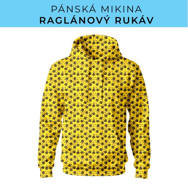 PÁNSKÝ střih - mikina raglan ZÁKLADNÍ s kapucí
