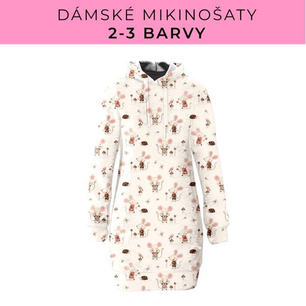DÁMSKÝ střih - Mikinošaty 2-3 barvy