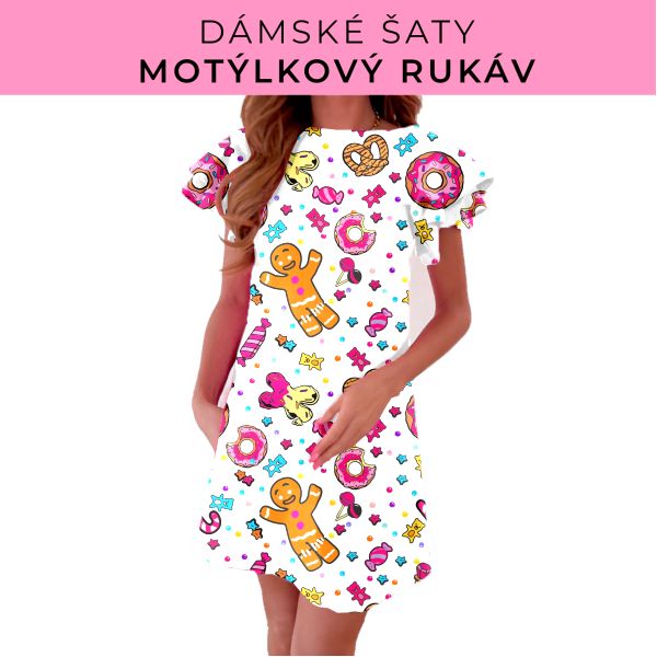 DÁMSKÝ střih - šaty s motýlkovým rukávem