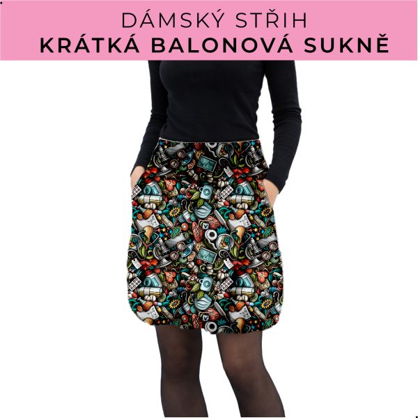 Dámský střih - balonová krátká sukně