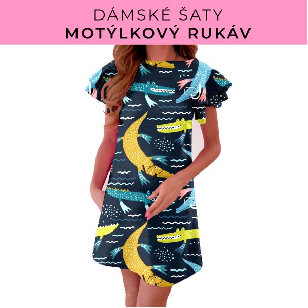 DÁMSKÝ střih - šaty s motýlkovým rukávem