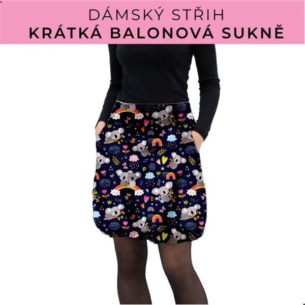 Dámský střih - balonová krátká sukně