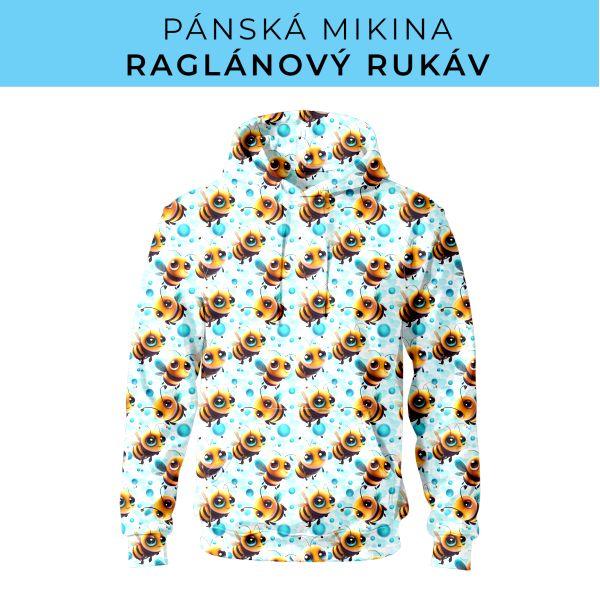 PÁNSKÝ střih - mikina raglan ZÁKLADNÍ s kapucí