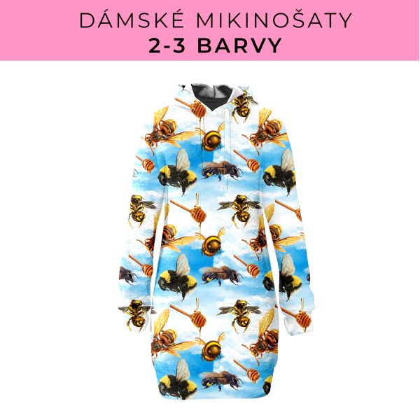 DÁMSKÝ střih - Mikinošaty 2-3 barvy