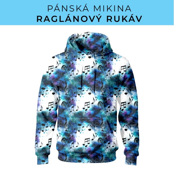 PÁNSKÝ střih - mikina raglan ZÁKLADNÍ s kapucí