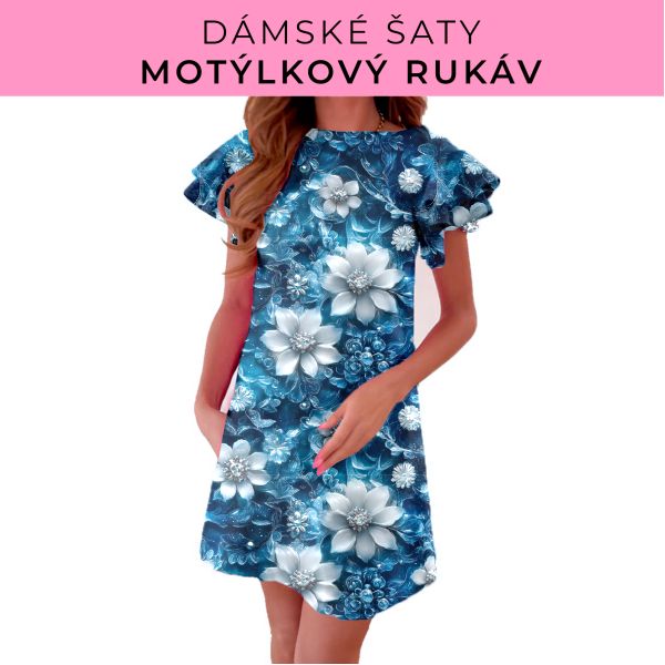 DÁMSKÝ střih - šaty s motýlkovým rukávem
